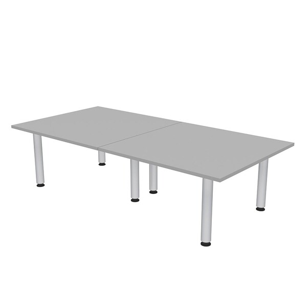 45 in W, 96 in L, 29 in H, Engineered Wood Top, Grey